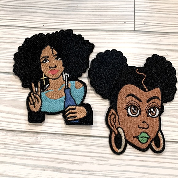 Peace Queen Soda Pop Cross Earrings and puff with hoop earring’s Iron-On Patch - Picture 1 of 3